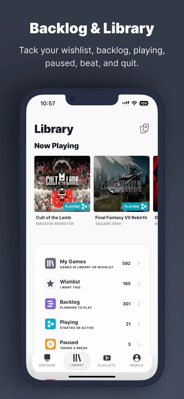 IGN Playlist library screen from the App Store listing.